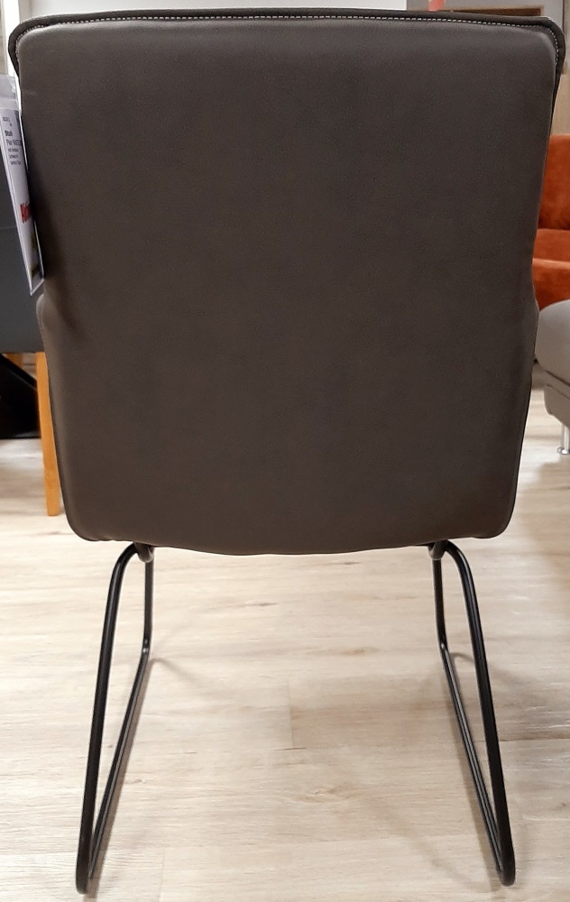 Esszimmerstuhl Flair mit Armlehne taupefarbend mit schwarzen Gestell Stuhl Küchenstuhl