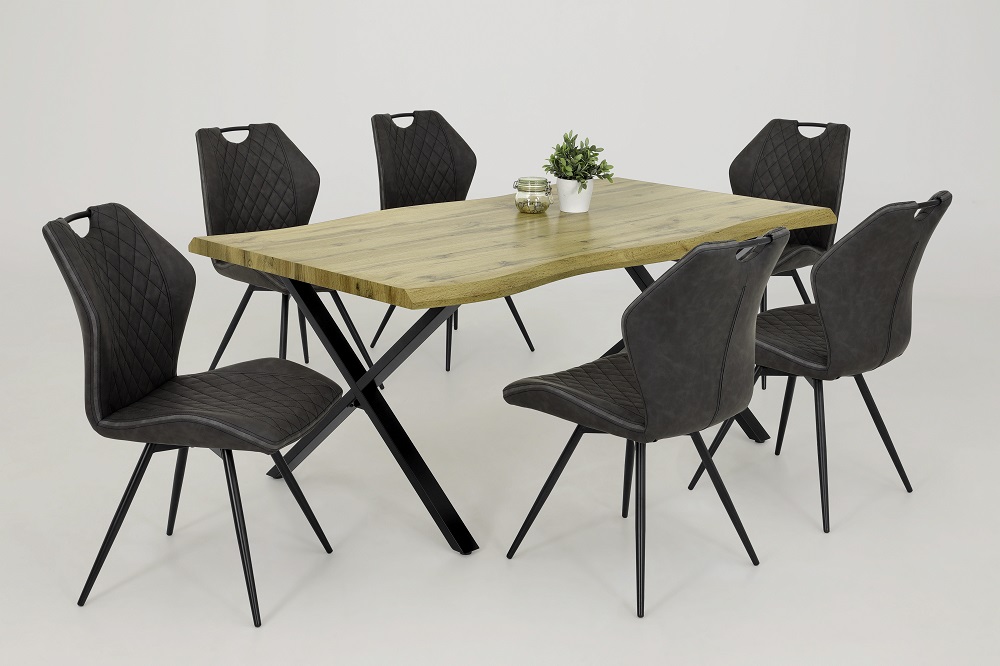 Vierfußstuhl Katja Vintage Anthrazit Stuhl Polsterstuhl Esszimmerstuhl Küchenstuhl