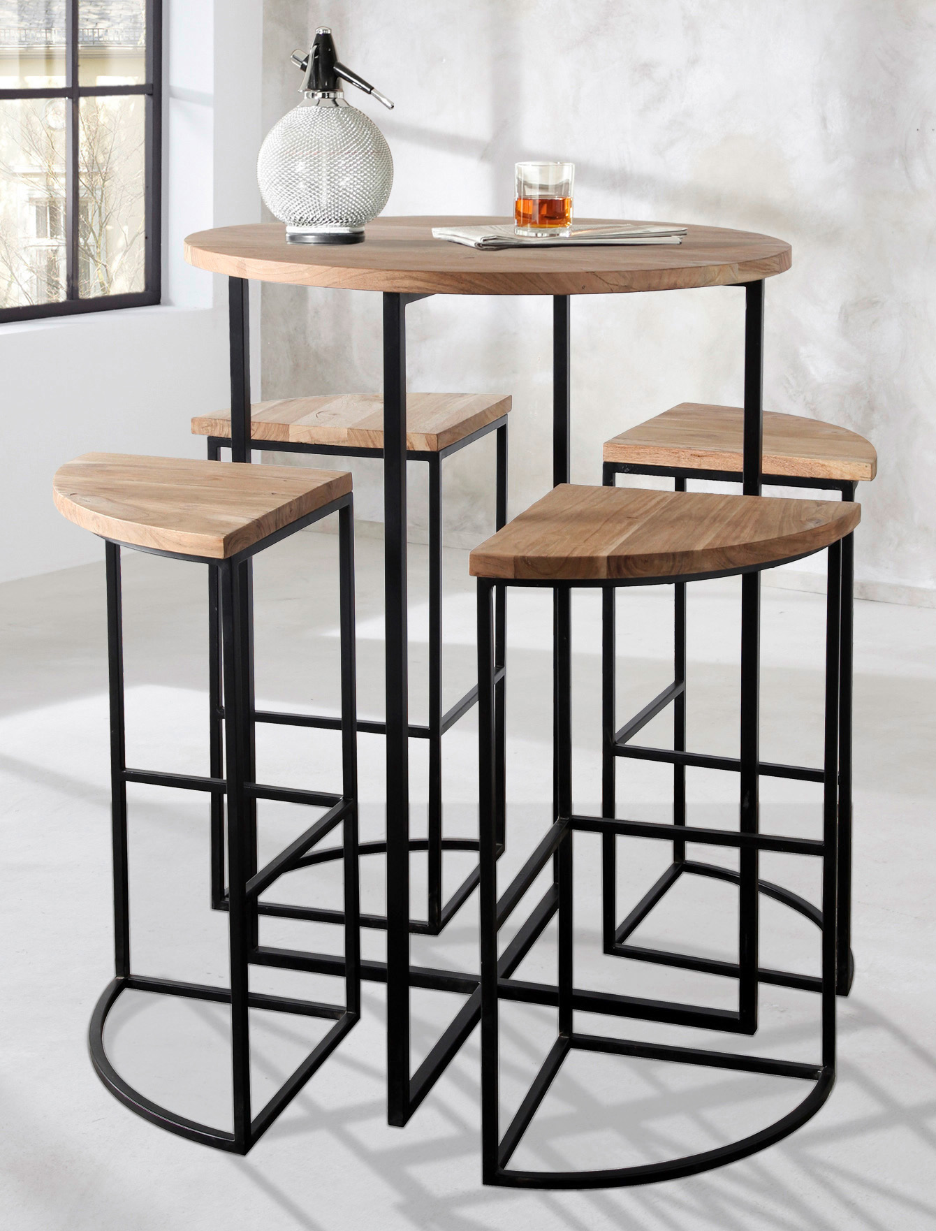 Bartisch Kite 2263 Tisch Bar Bistrotisch Tischset Bartischset Stühle Stuhl Barstuhl Modern