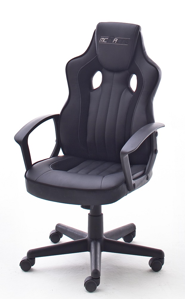 mcRacing Drehstuhl Schwarz mit Logo Bürostuhl Gamingstuhl