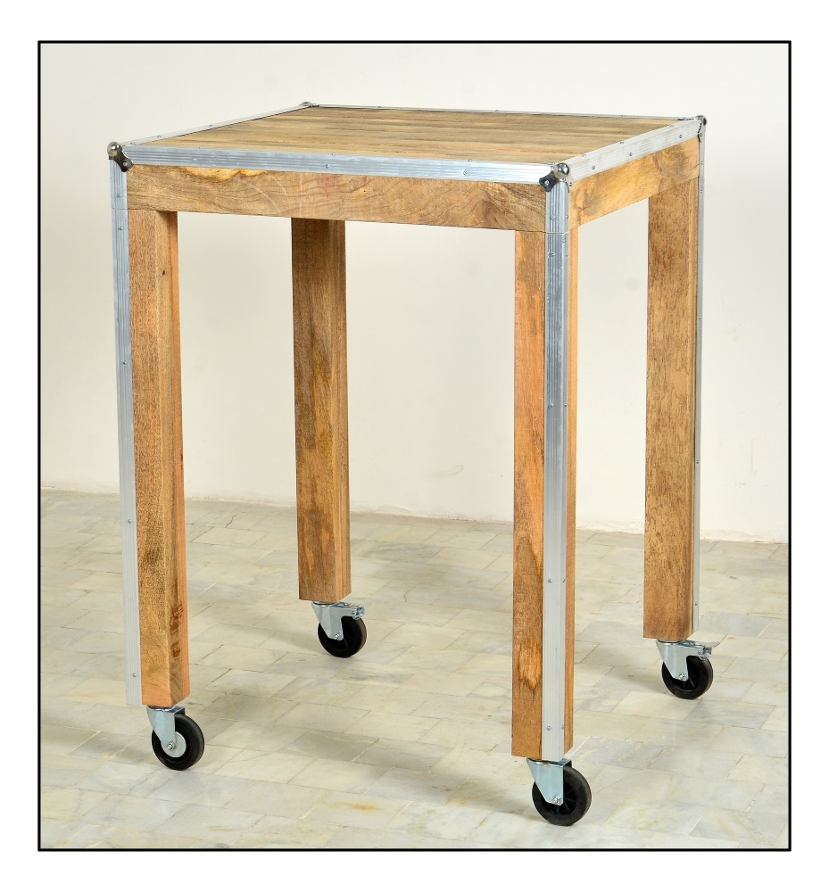 Stehtisch Roadies 2281 SIT Mangoholz Holztisch Esstisch Bartisch Gummirollen