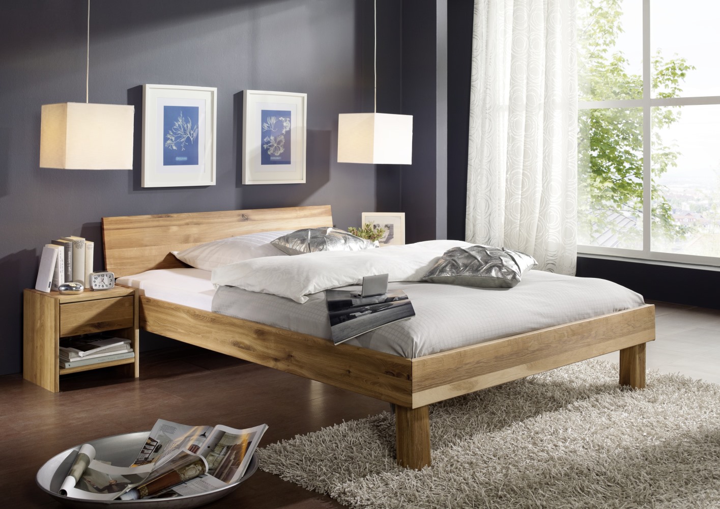 Bett Campino A Kopfteil geschlossen Kernbuche massiv 180 × 200 cm Schlafzimmer