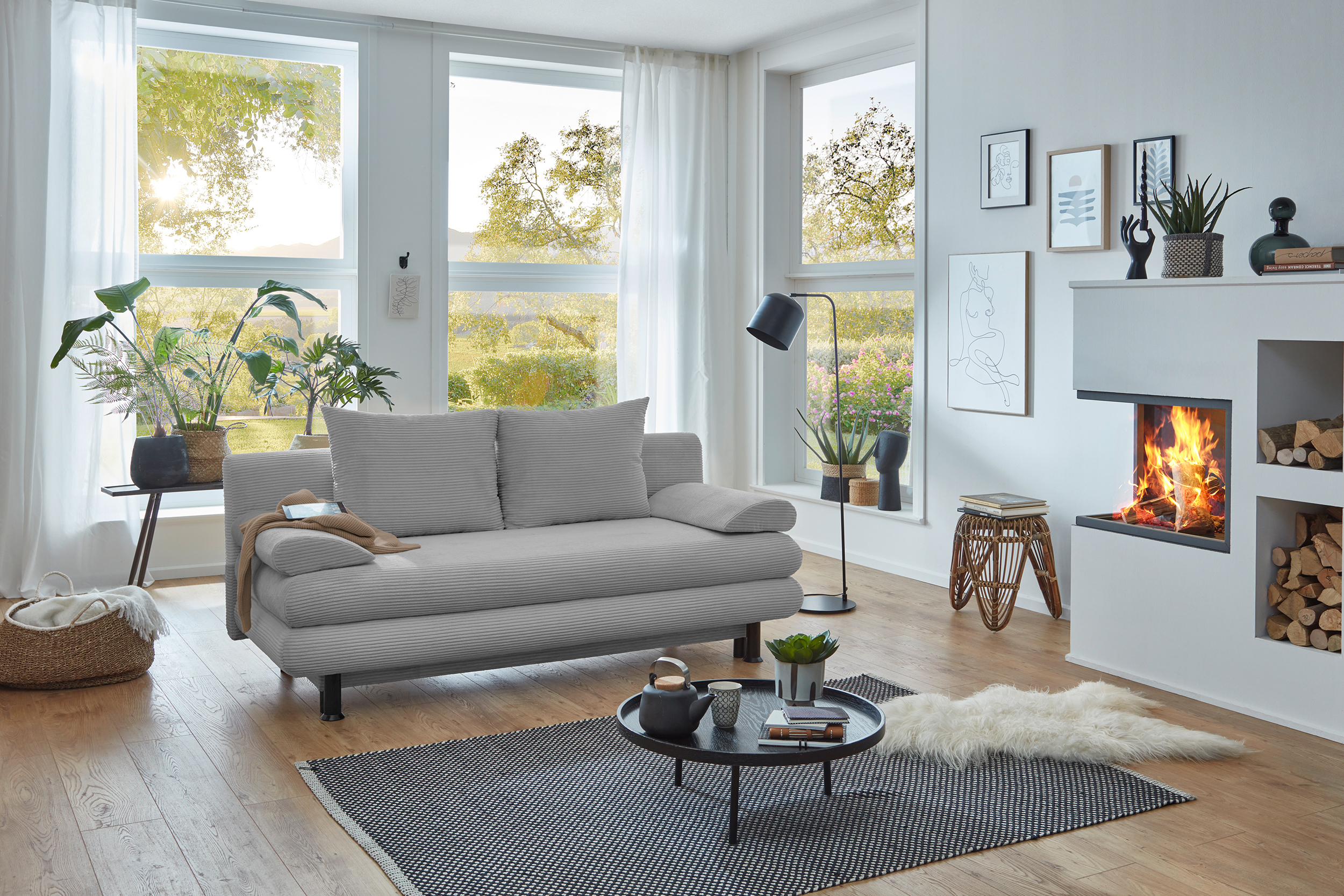 Funktionssofa Bern Wohnzimmersofa Sofa Couch Schlafsofa Wohnzimmercouch Grau