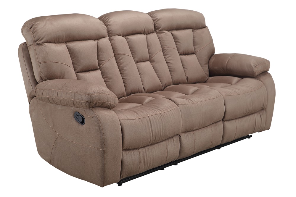 FM-394-3 Couch Hellbraun mit Relaxfunktion, Relaxcouch, 2x Einzel Klappbare Relaxsitze