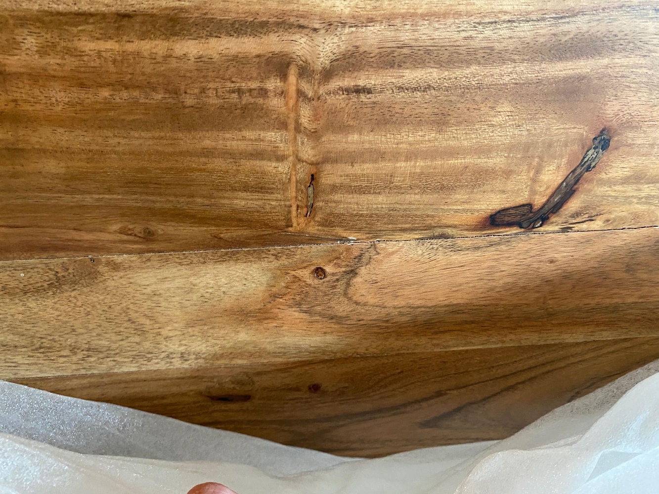 Esstisch TI-0485 Mangoholz Massiv Metall Natur Schwarz U-Fuß Esszimmer Küche