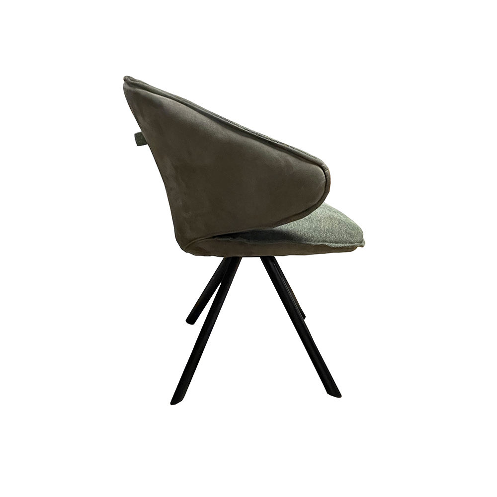Designer Stuhl mit Armlehnen JD7952 grün Metall Schwarz Küche Esszimmer Steppung
