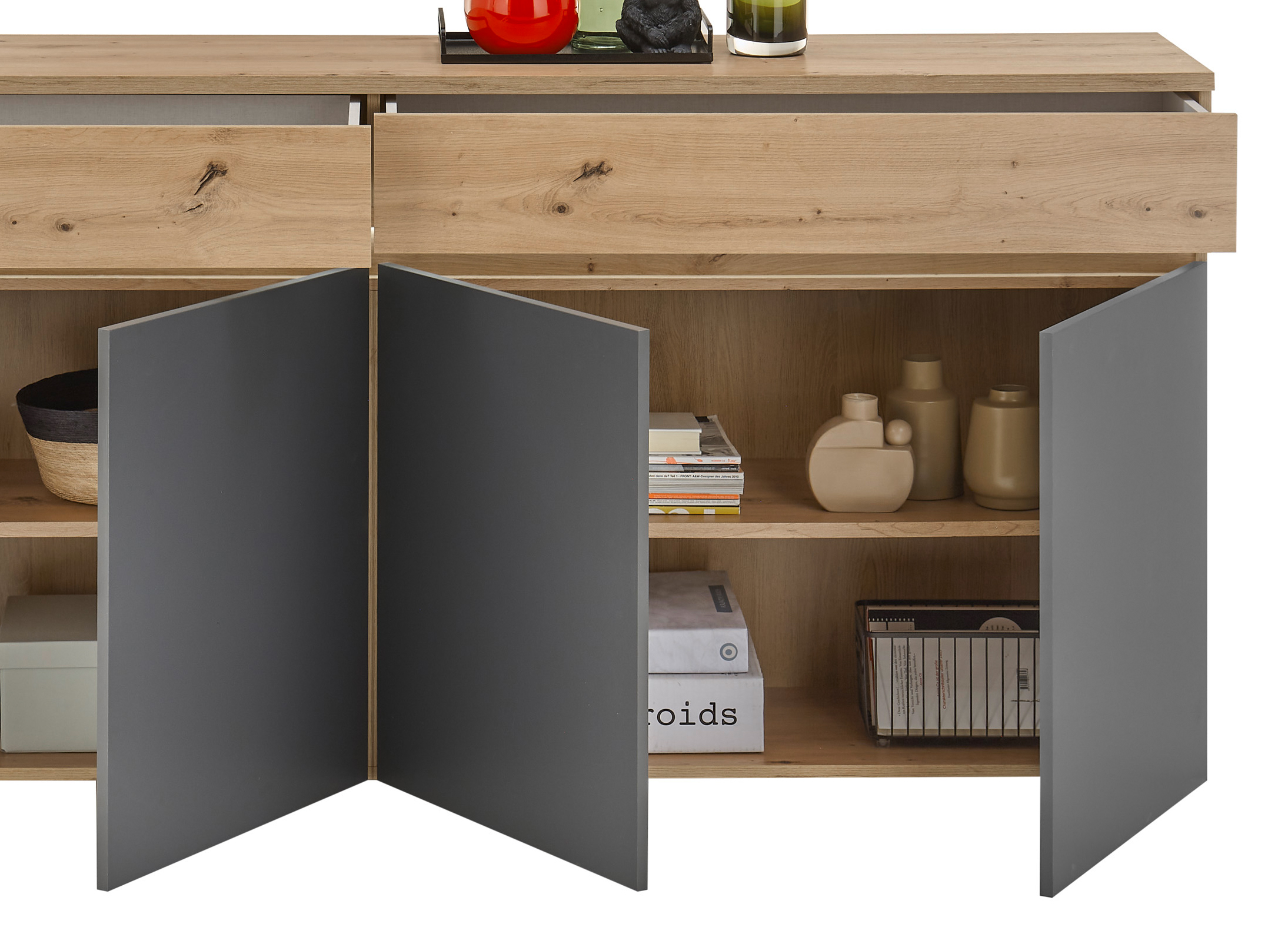 Sideboard Lille Kommode Schrank Wohnzimmerschrank Anrichte Flurkommode Beleuchtung