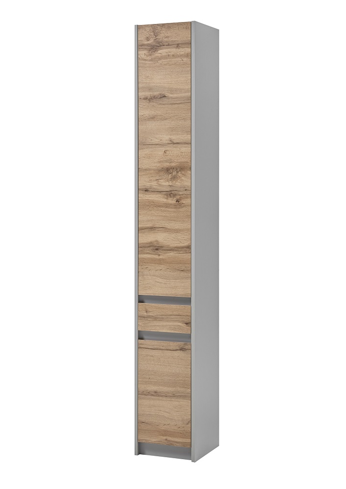 Hochschrank Box Grau Wildeiche Schrank Badezimmerschrank Gäste WC Badmöbel Hochschrank Box Grau Wildeiche Schrank Badezimmerschrank Gäste WC Badmöbel
