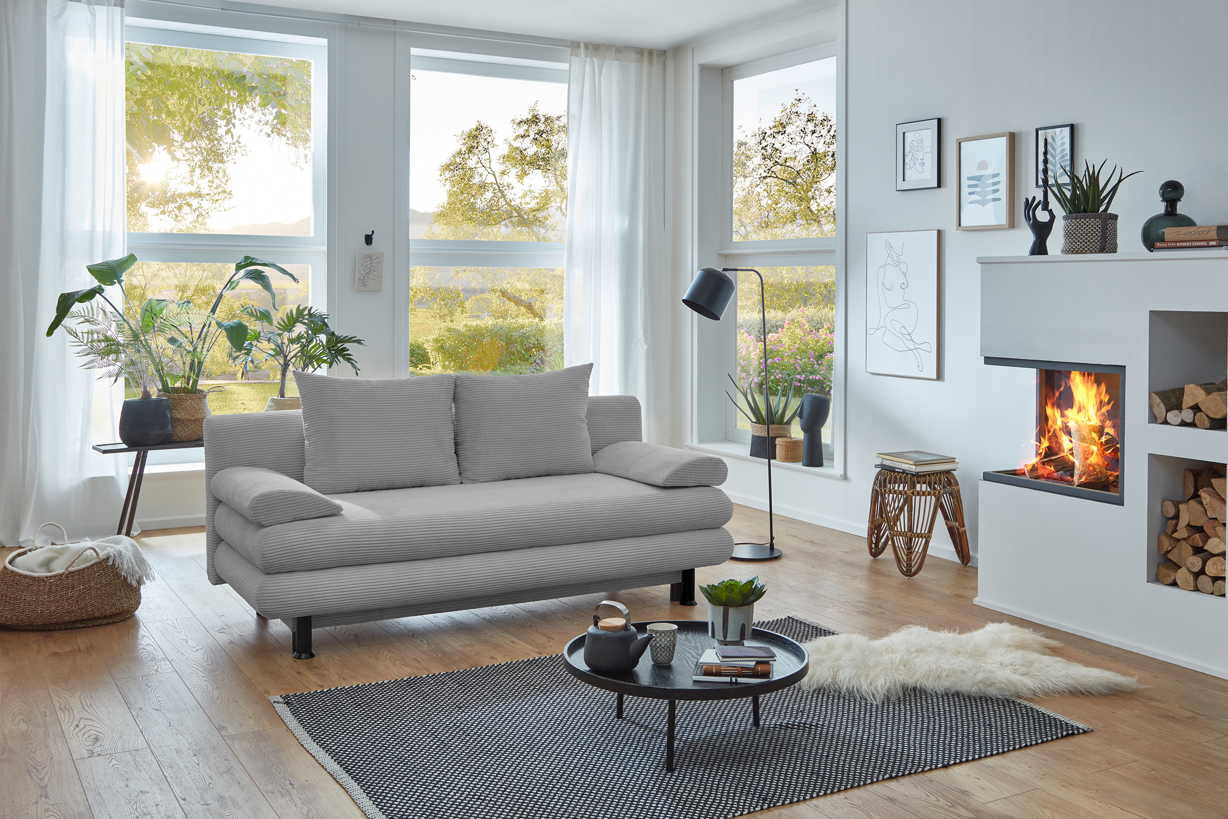 Funktionssofa Bern Wohnzimmersofa Sofa Couch Schlafsofa Wohnzimmercouch Grau