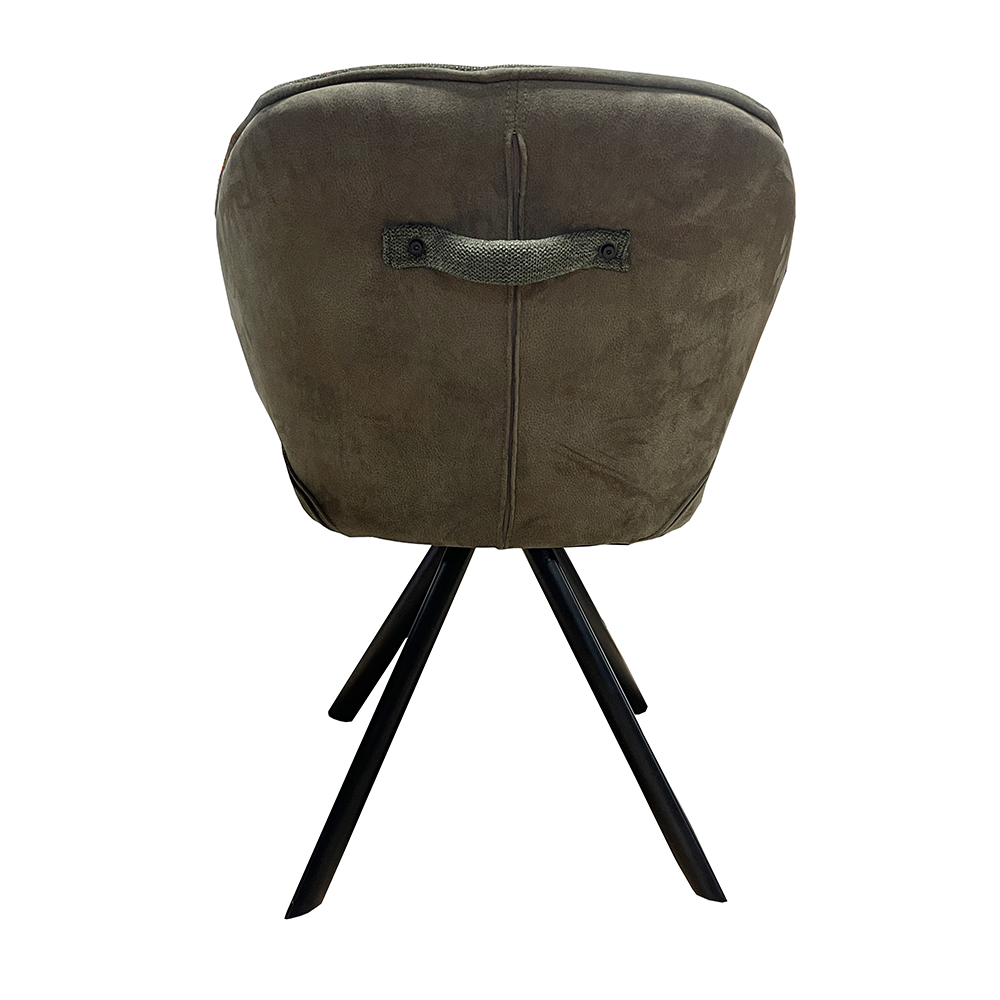 Designer Stuhl mit Armlehnen JD7952 grün Metall Schwarz Küche Esszimmer Steppung