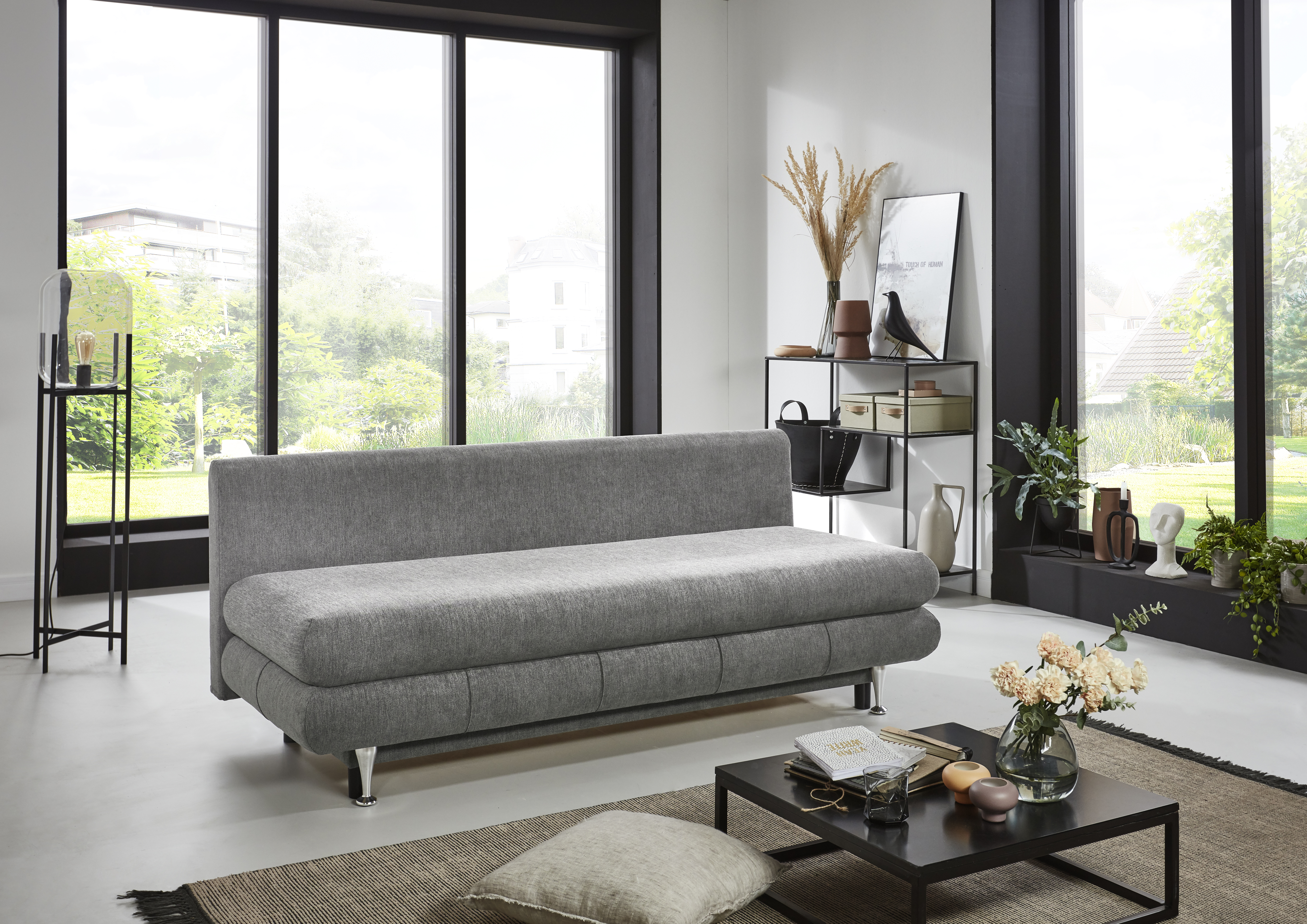 Funktionssofa Benfeld Grau Sofa Couch Wohnzimmersofa Wohnzimmercouch Liegesofa