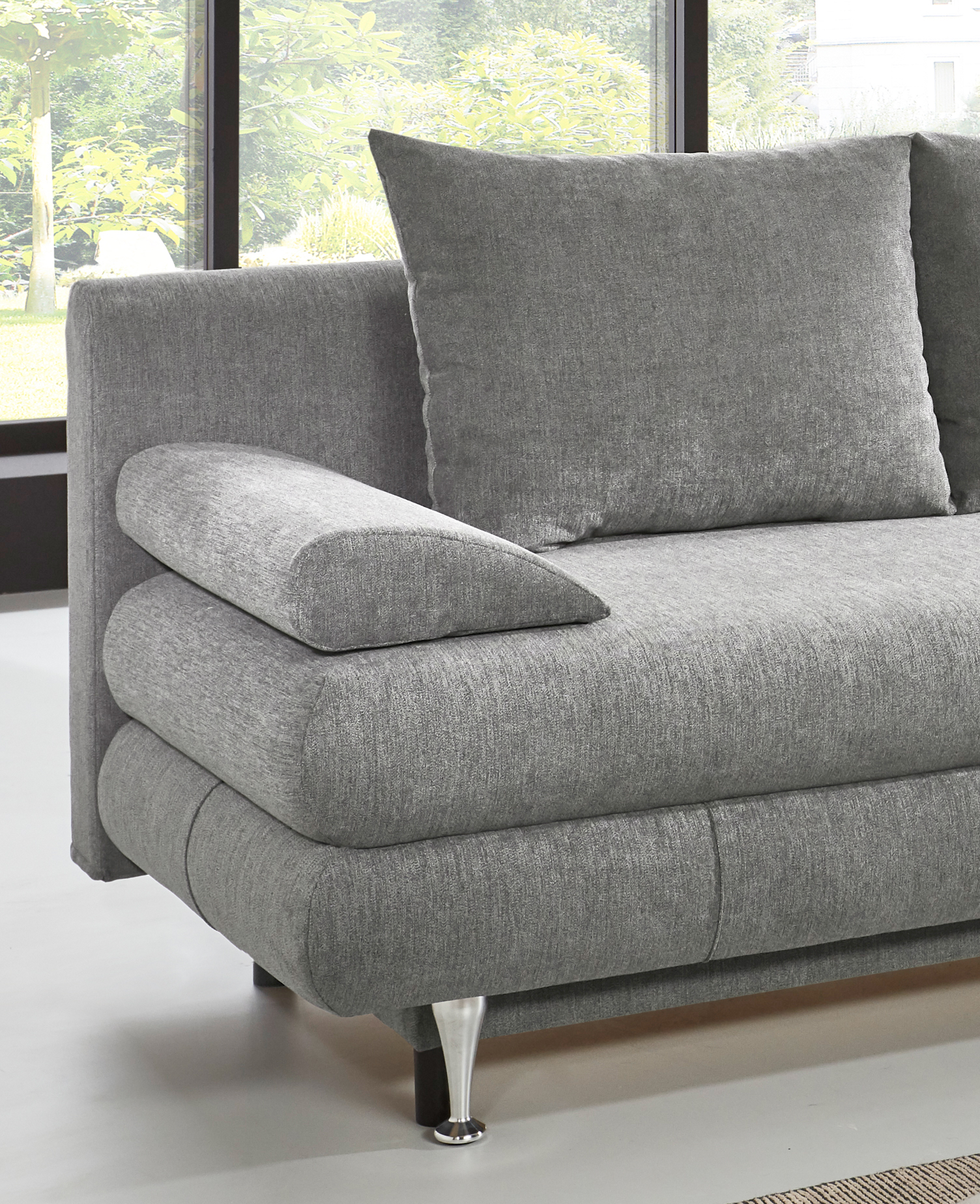 Funktionssofa Benfeld Grau Sofa Couch Wohnzimmersofa Wohnzimmercouch Liegesofa