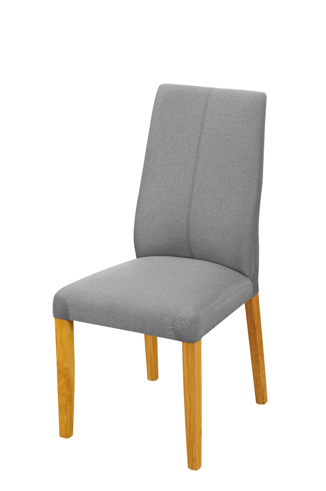 Stuhl 130 E6 Light Grey Massivholz Stoff Natur Esszimmerstuhl Küche