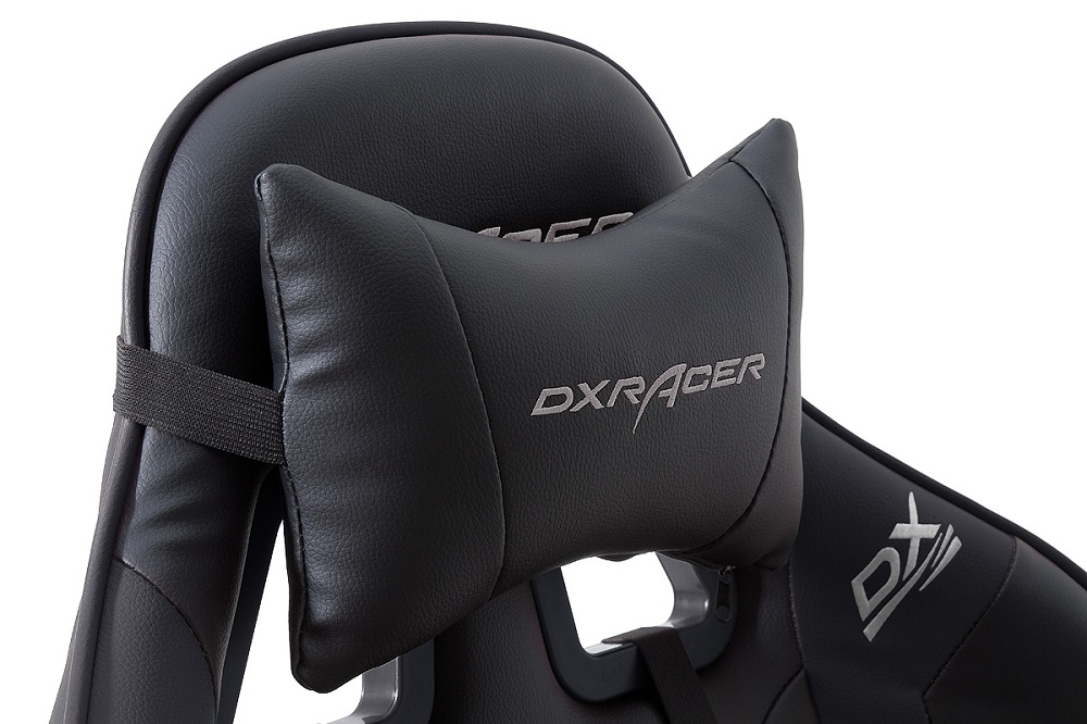 Gamingstuhl DX-Racer Schwarz mit Kissen höhenverstellbar Kunstleder Bürostuhl Gaslift