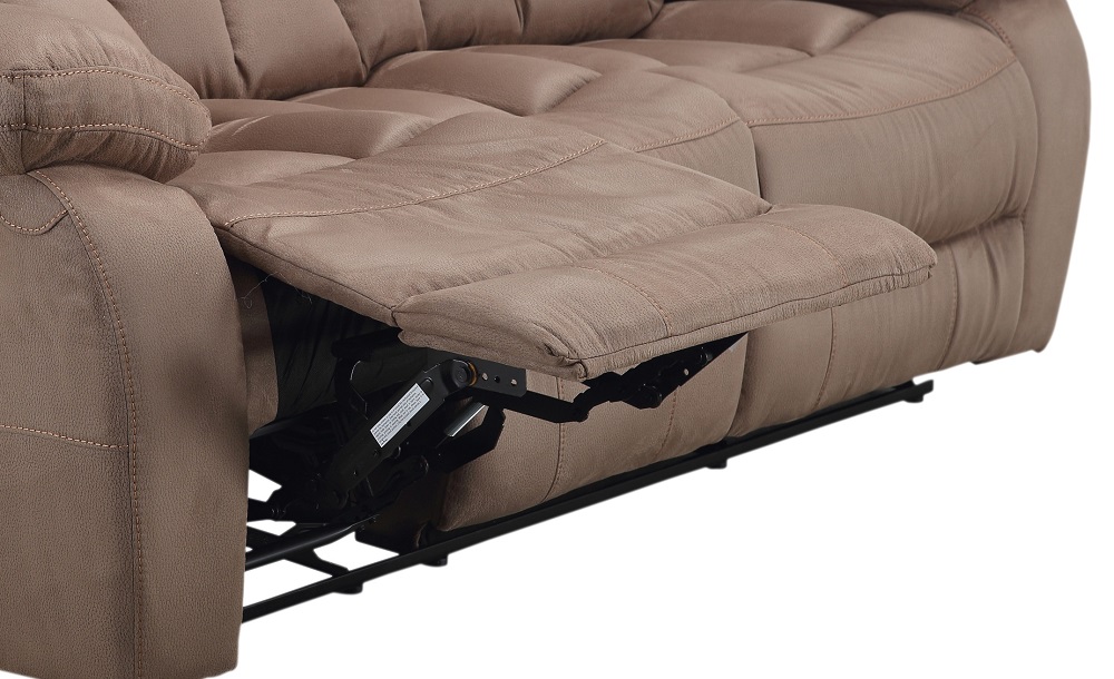 FM-394-3 Couch Hellbraun mit Relaxfunktion, Relaxcouch, 2x Einzel Klappbare Relaxsitze