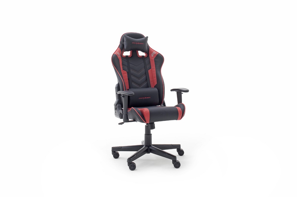 Gamingstuhl DX-Racer Schwarz-Rot mit Kissen höhenverstellbar Kunstleder Bürostuhl Gaslift