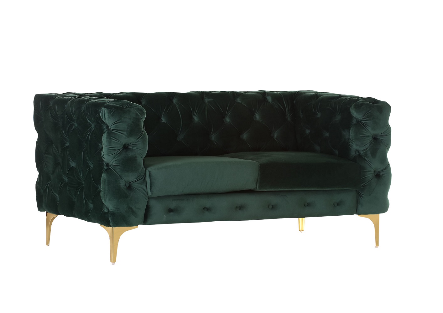 Sofa Winchester 65384/680 Grün Gold Stoff Metall Polstermöbel 2-Sitzer Solitär