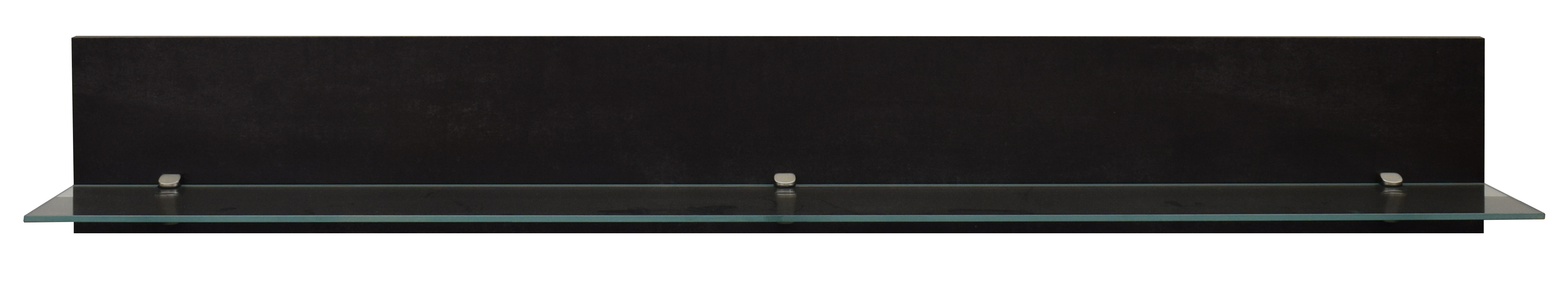Wandboard Mailo Glasboden Schwarzstahl Optik Regal Board 165 cm breit