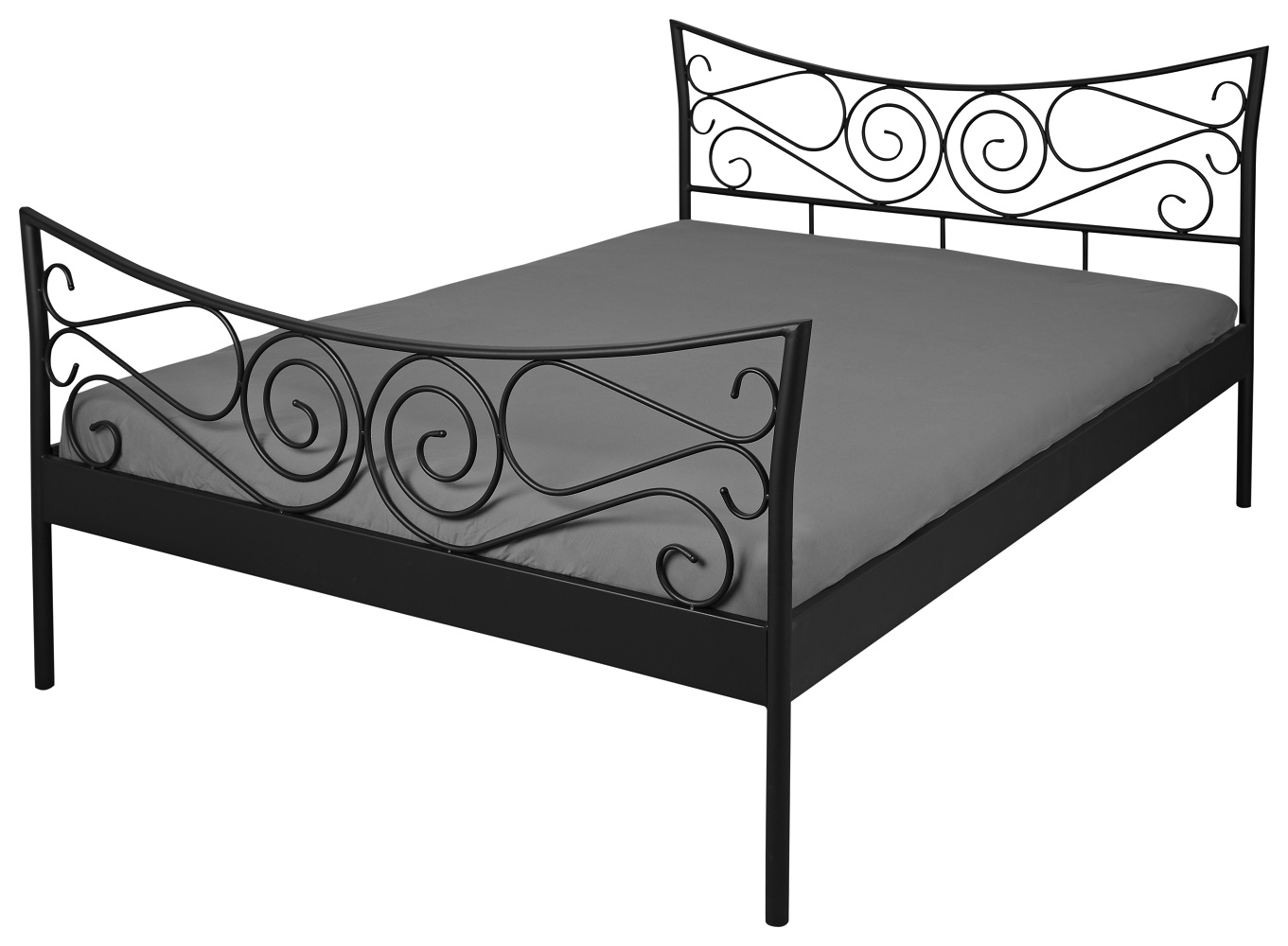 Doppelbett Justine Metall Schwarz 180x200 Schlafzimmer Jugendbett Bettgestell