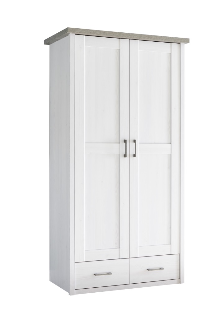 Kleiderschrank Luca Schrank Babyzimmer Kinderzimmerschrank 2 türig, Landhaus