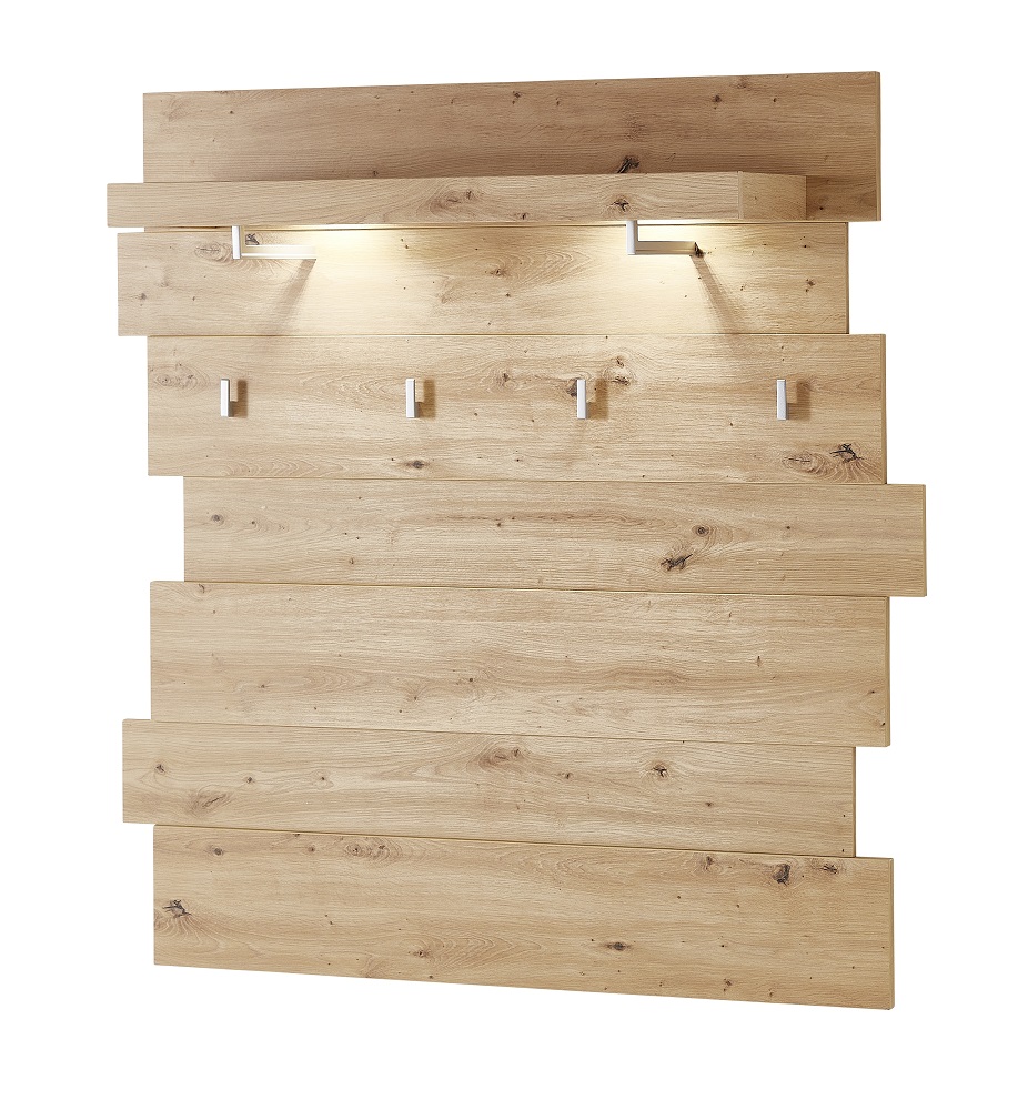 Garderobenpaneel Signo Artisan Eiche Beleuchtung BxHxT ca.: 120x125x32 cm Garderobenpaneel Signo Artisan Eiche Beleuchtung BxHxT ca.: 120x125x32 cm