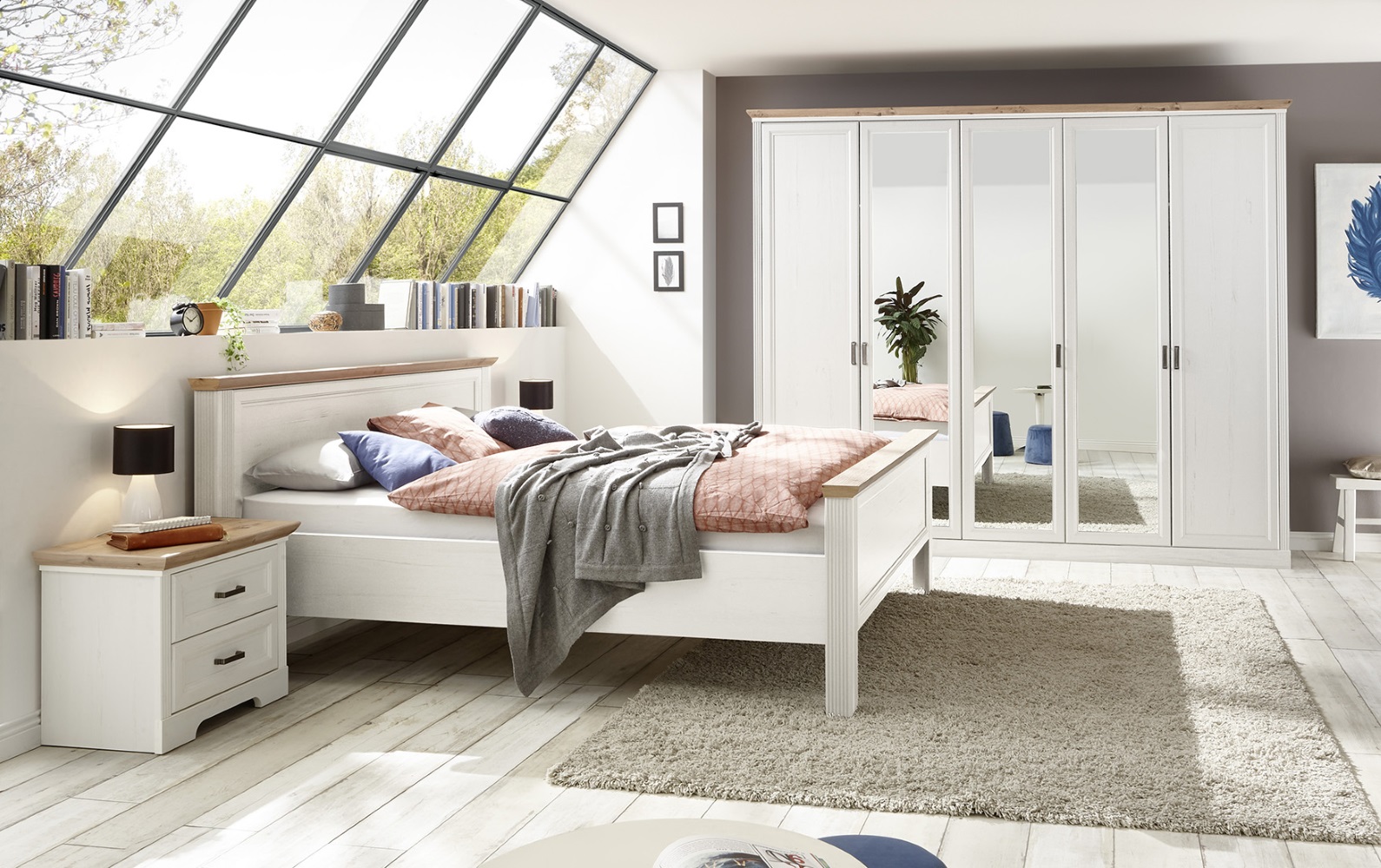 Nachtkommode Jasmin Anderson Pine Nb. Artisan Eiche Nb. 2 Schubkästen MDF Nachtkommode Jasmin Anderson Pine Nb. Artisan Eiche Nb. 2 Schubkästen MDF
