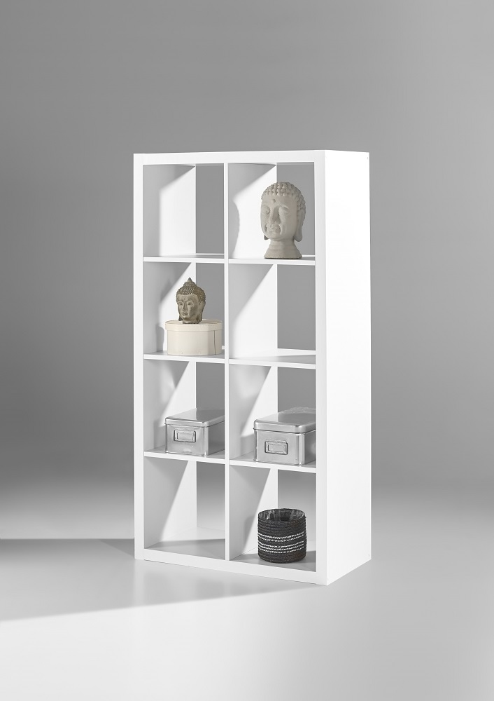 Raumteiler Style 135 weiß 8 Fächer Regal Standregal Wohnzimmer Flur Diele