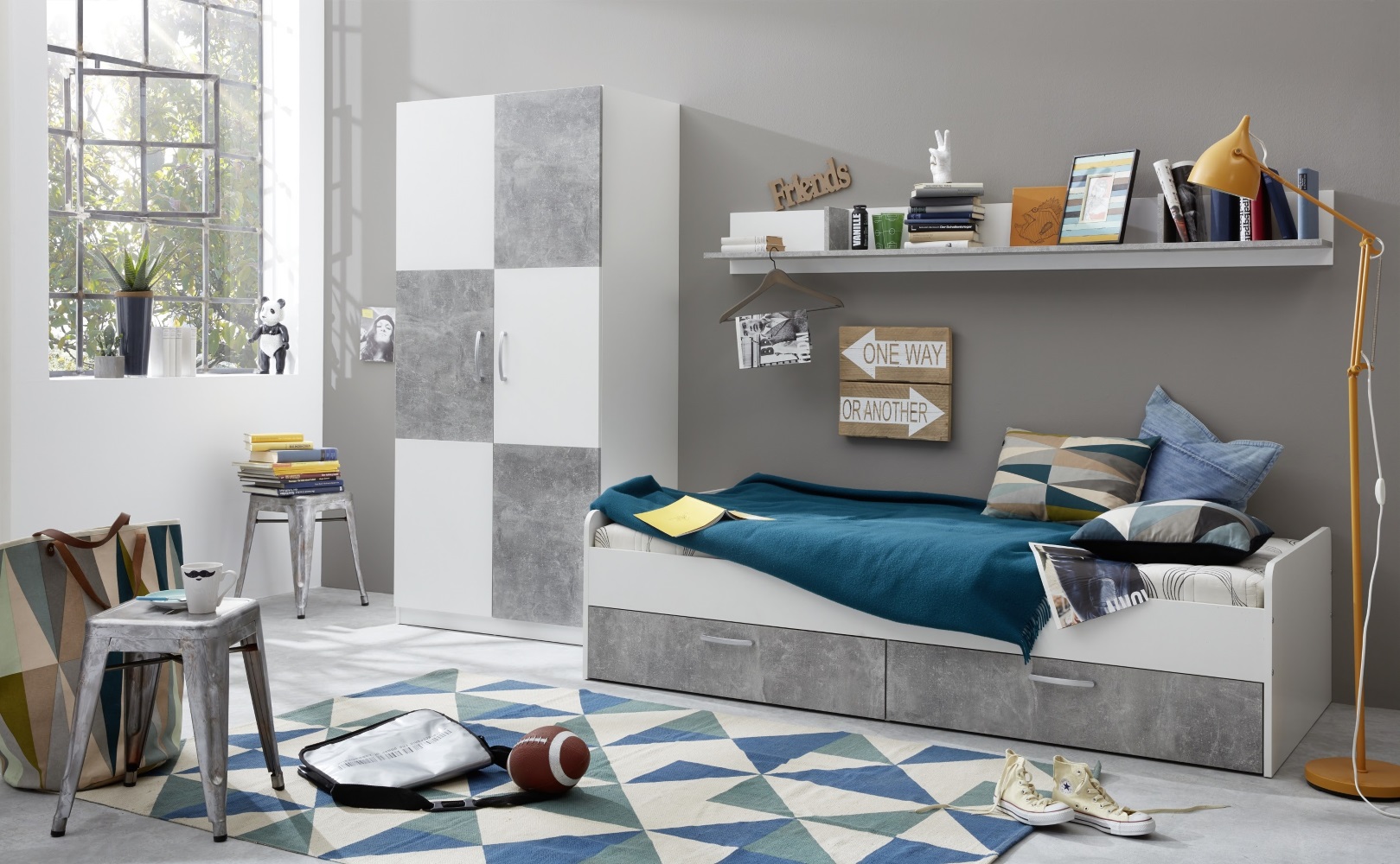 Jugendbett Canaria Weiß Beton Funktionsbett Kinderbett Bett Liege Jugendzimmer Jugendbett Canaria Weiß Beton Funktionsbett Kinderbett Bett Liege Jugendzimmer