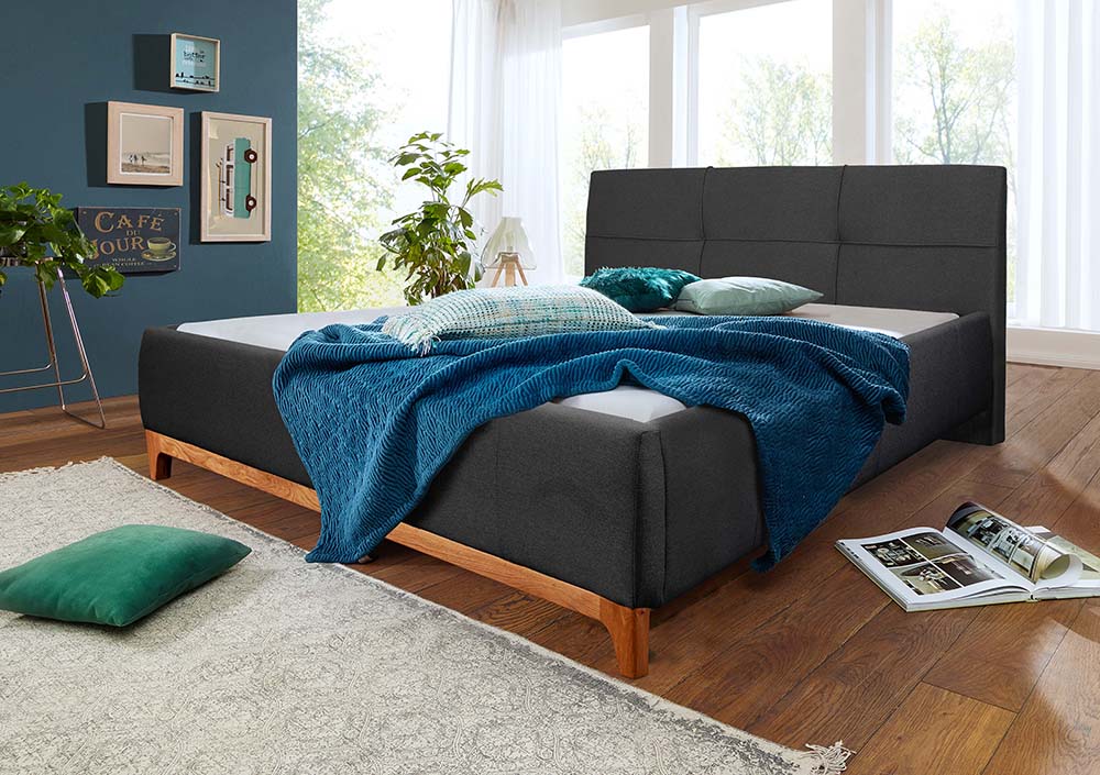 Massivholz Bett BE-0555 Eiche 180x200 Schlafzimmer Gästezimmer Massivholz Bett BE-0555 Eiche 180x200 Schlafzimmer Gästezimmer