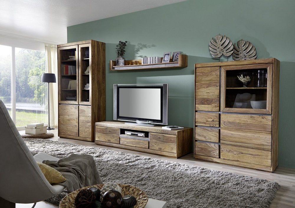 Highboard WZ-0316 Sheeshamholz Massiv Metall 1 Glastür 2 Holztüren 3 Schubkästen Highboard WZ-0316 Sheeshamholz Massiv Metall 1 Glastür 2 Holztüren 3 Schubkästen