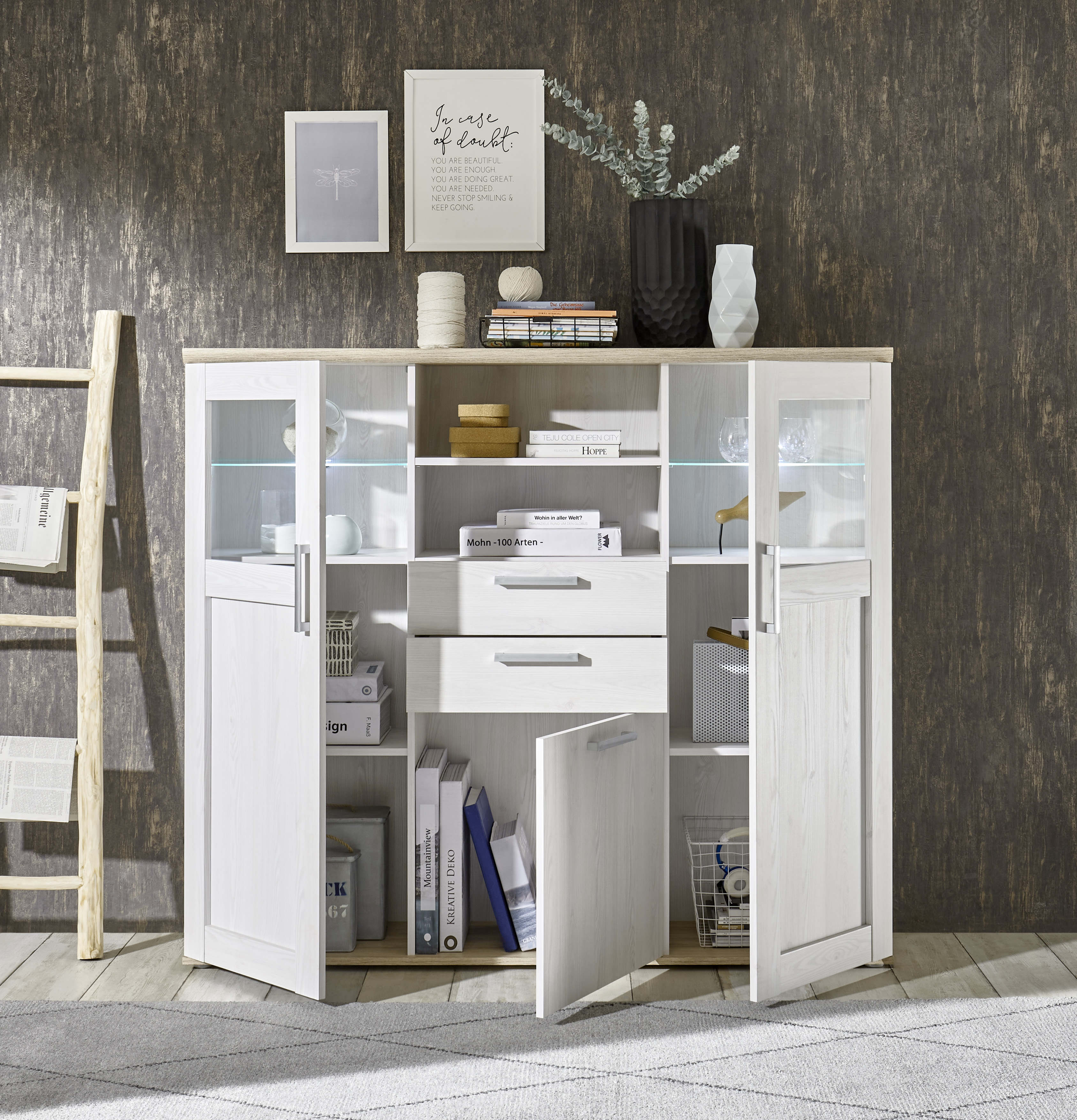 Highboard Venezia Hochschrank Schrank Wohnzimmerschrank Wohnzimmer Beleuchtung Highboard Venezia Hochschrank Schrank Wohnzimmerschrank Wohnzimmer Beleuchtung