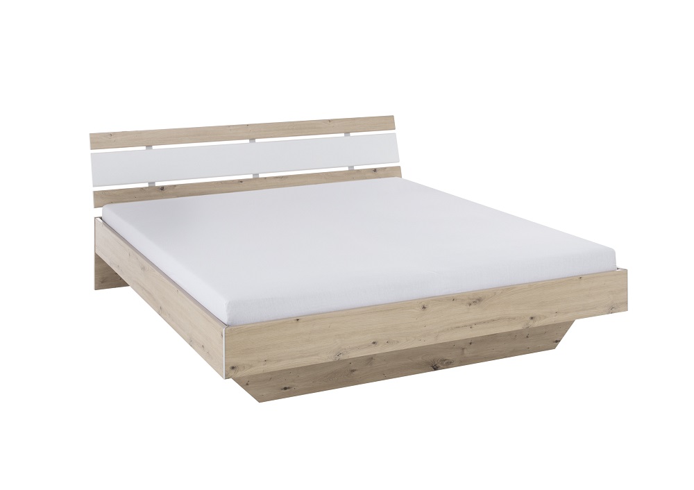 Bettanlage Cadiz Artisan Weiß Jugendbett Schlafzimmer 180x200 MDF m. 2 Nachtkonsolen