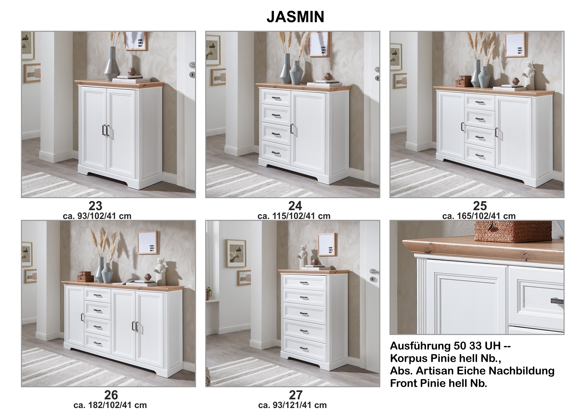 Kommode Jasmin UH24 Sideboard Anrichte Schrank Wohnzimmerschrank Wohnzimmer