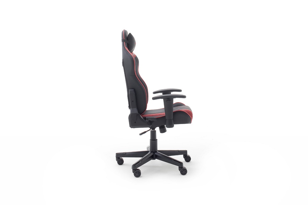 Gamingstuhl DX-Racer Schwarz-Rot mit Kissen höhenverstellbar Kunstleder Bürostuhl Gaslift