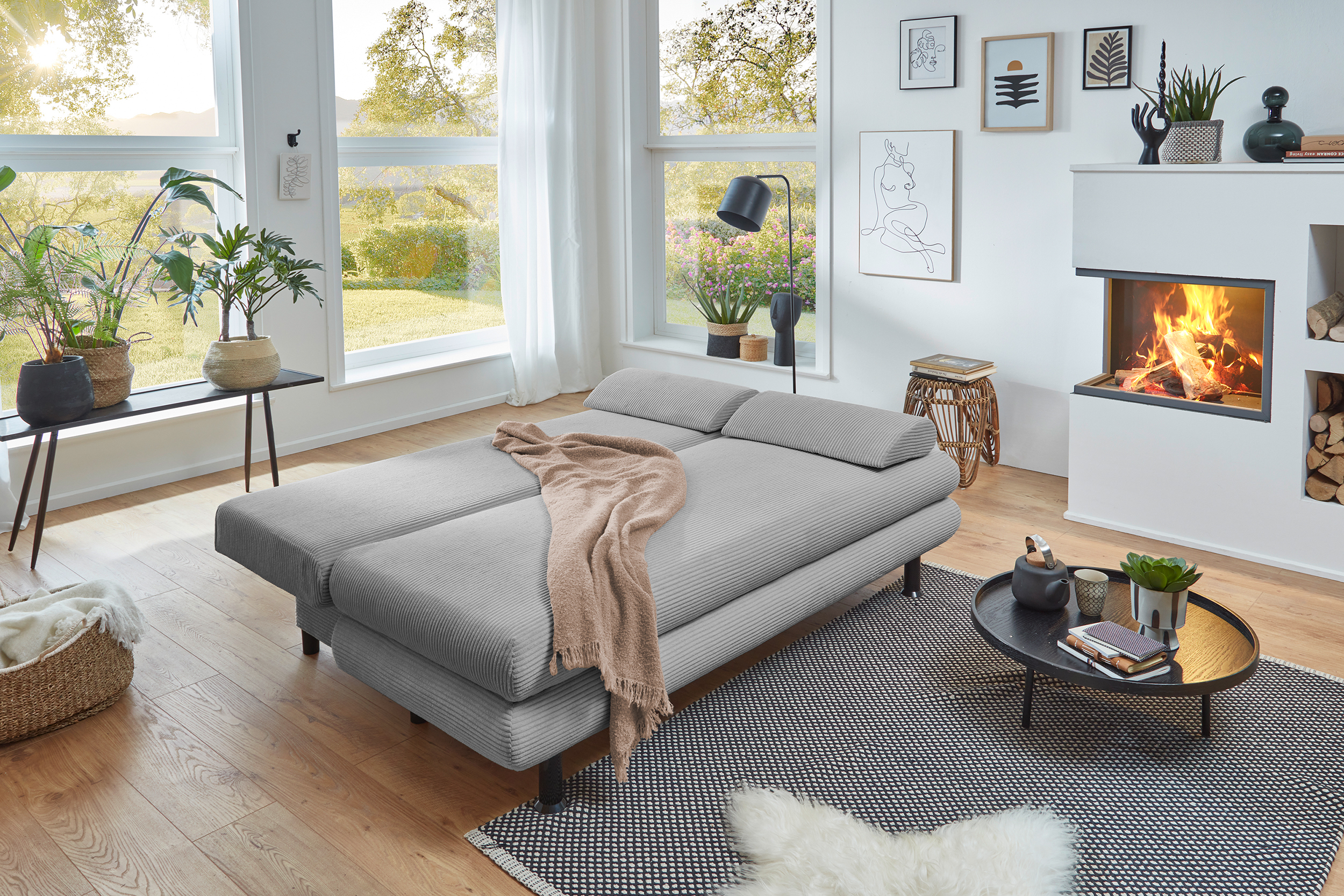 Funktionssofa Bern Wohnzimmersofa Sofa Couch Schlafsofa Wohnzimmercouch Grau