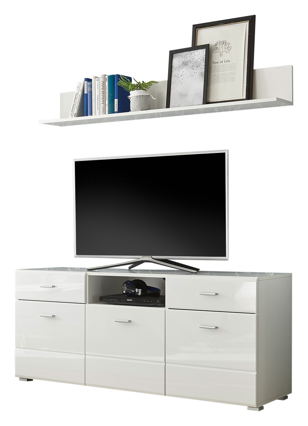 Lowboard und Wandpaneel Enrique TV-Board Wandboard Wohnzimmer