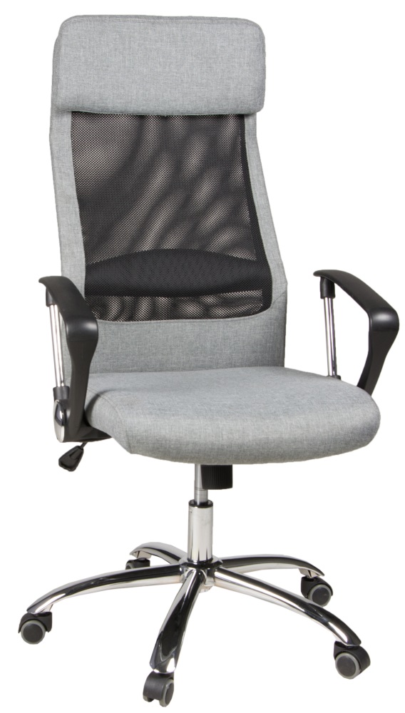 Chefsessel Jannis Drehstuhl Büro Stuhl Grau Schwarz Mit Armlehne Bürostuhl
