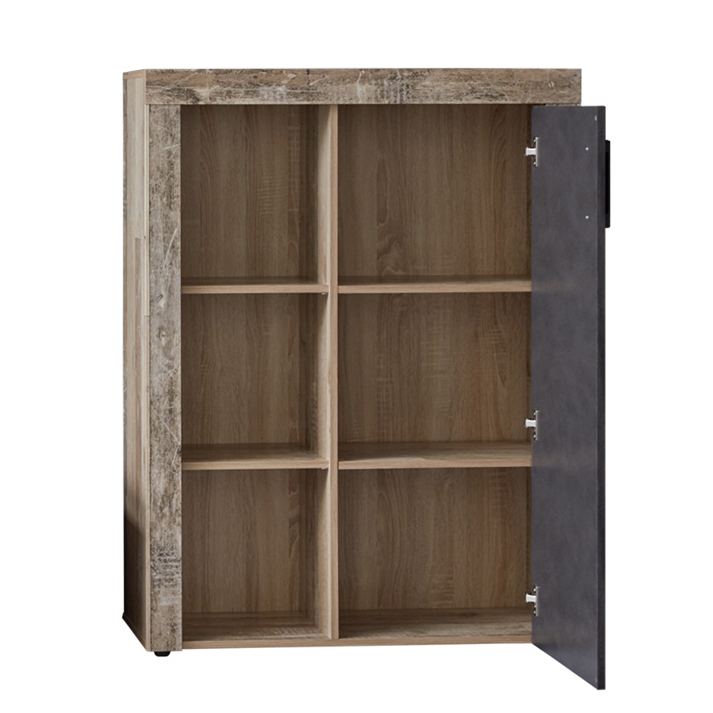 Kommode Tailor Indy Schrank Sideboard 1 Tür 3 geschlossene Fächer 3 offene Fächer