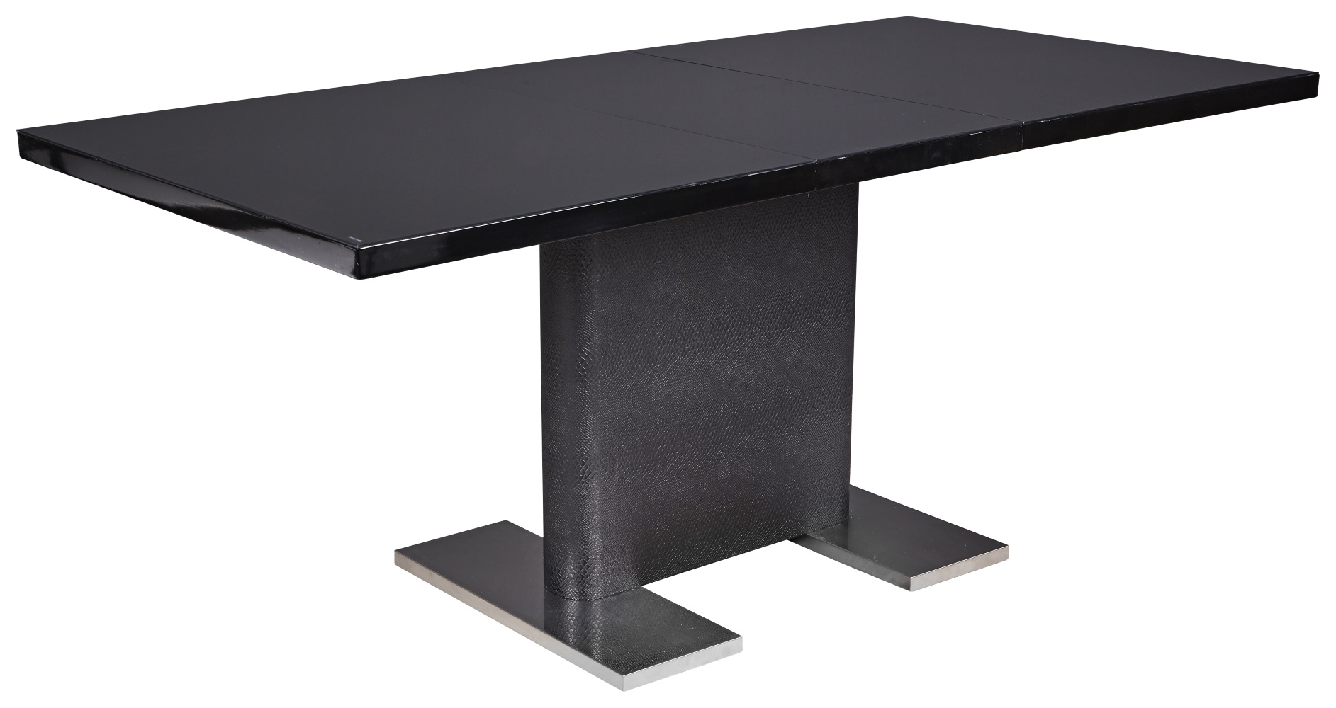 Esstisch Stanley schwarz Glas Edelstahl Küchentisch Tisch Küche Esszimmer 140 - 180 x 90 cm
