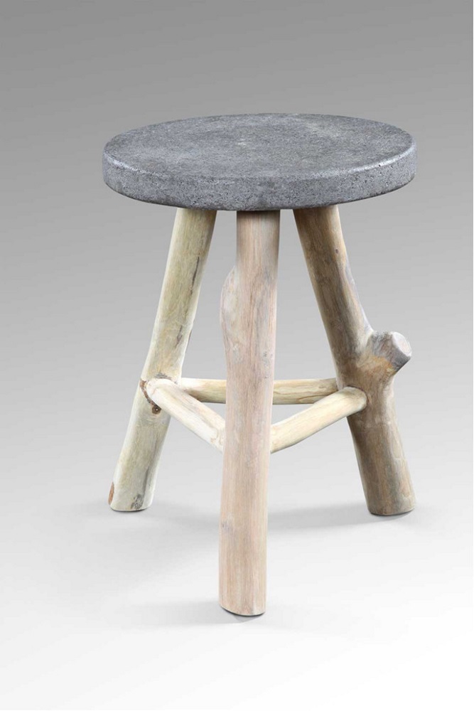 Hocker Teakholz Betonoptik Fußhocker Holzhocker Schemel Tritthocker Hocker Teakholz Betonoptik Fußhocker Holzhocker Schemel Tritthocker