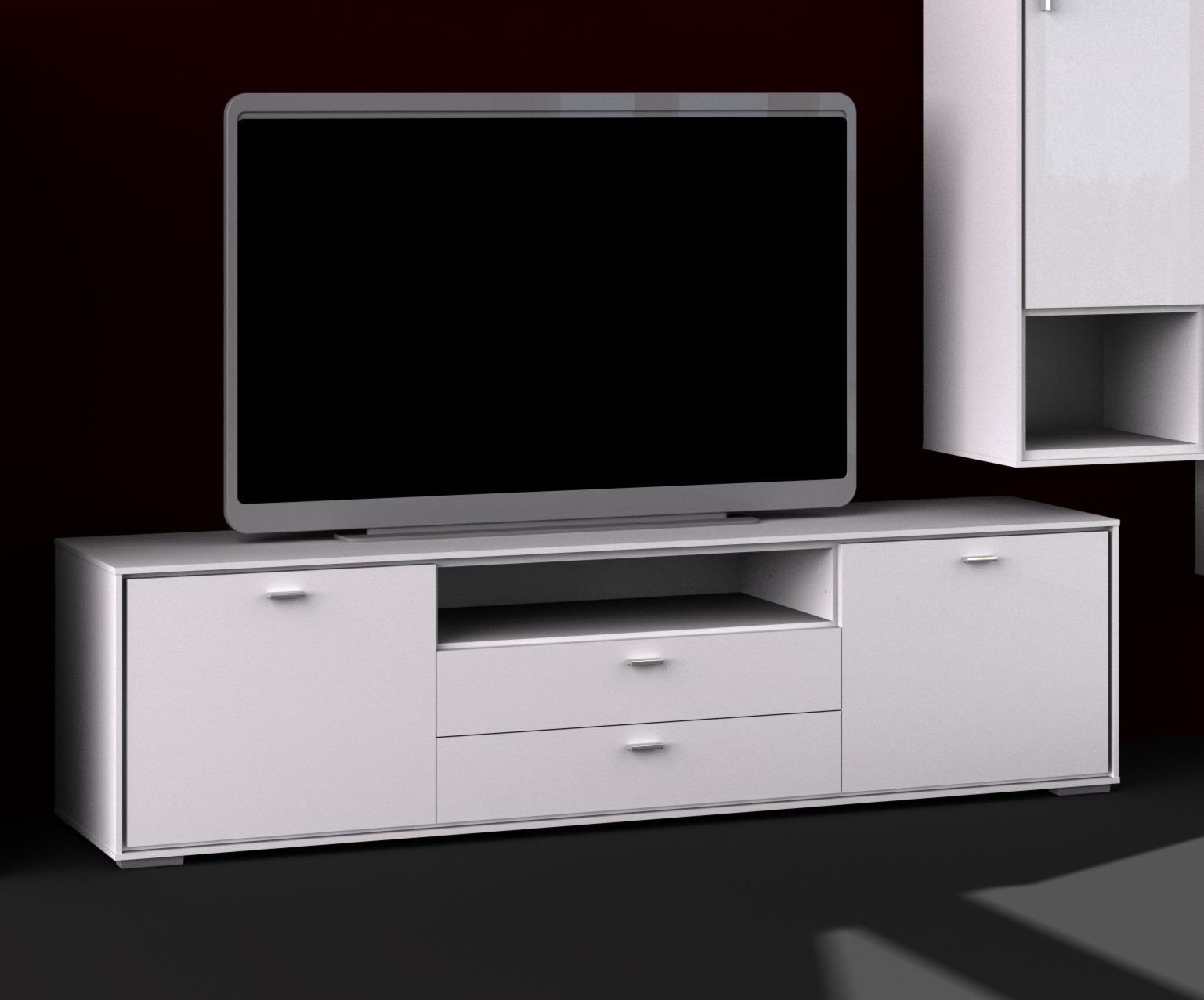 Lowboard Villino weiß TV Schrank Fernsehschrank Media Wohnzimmer Lowboard Villino weiß TV Schrank Fernsehschrank Media Wohnzimmer