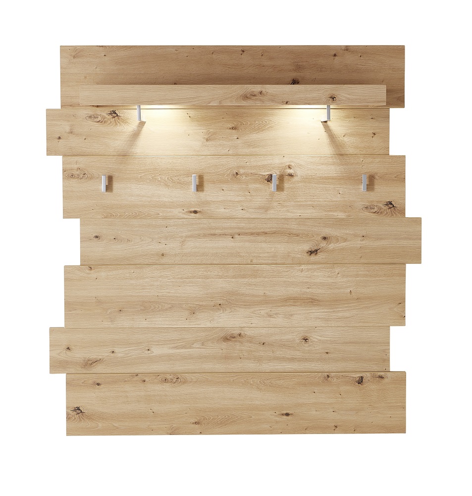Garderobenpaneel Signo Artisan Eiche Beleuchtung BxHxT ca.: 120x125x32 cm Garderobenpaneel Signo Artisan Eiche Beleuchtung BxHxT ca.: 120x125x32 cm