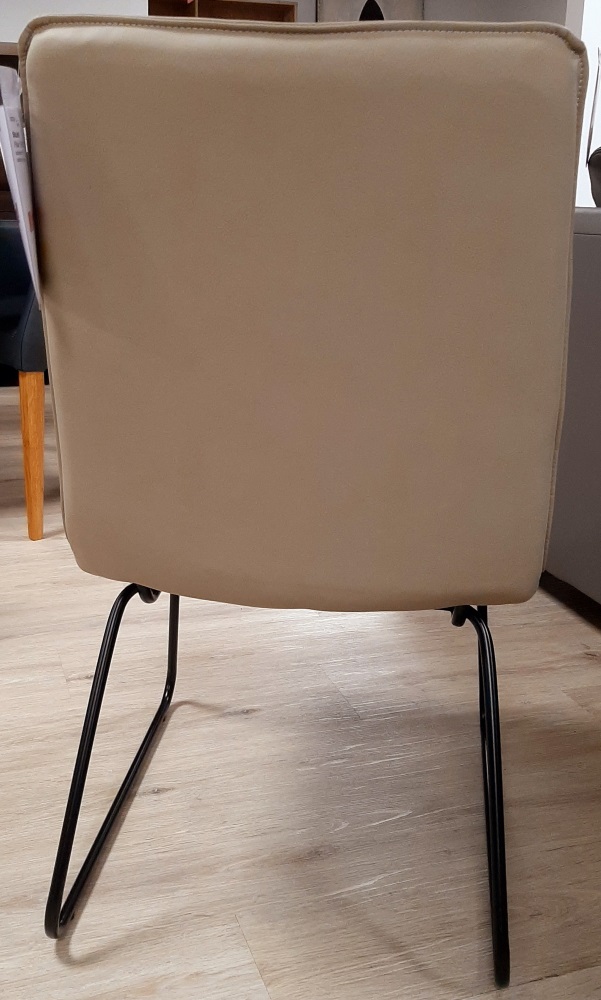Esszimmerstuhl Flair in beige und schwarzes Gestell Stuhl Küchenstuhl Kunstleder