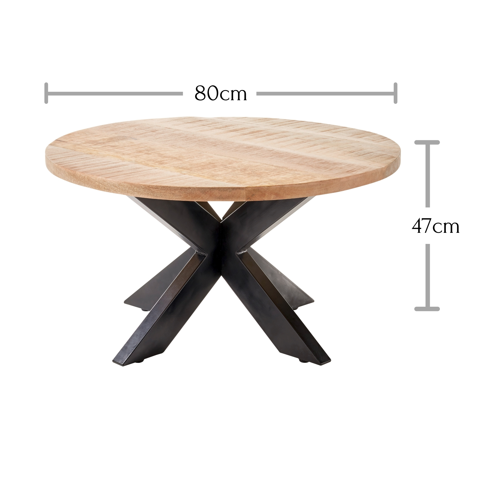 Couchtisch Ace Tisch Wohnzimmertisch Wohnzimmer Massivholztisch Sofatisch Rund 80 cm