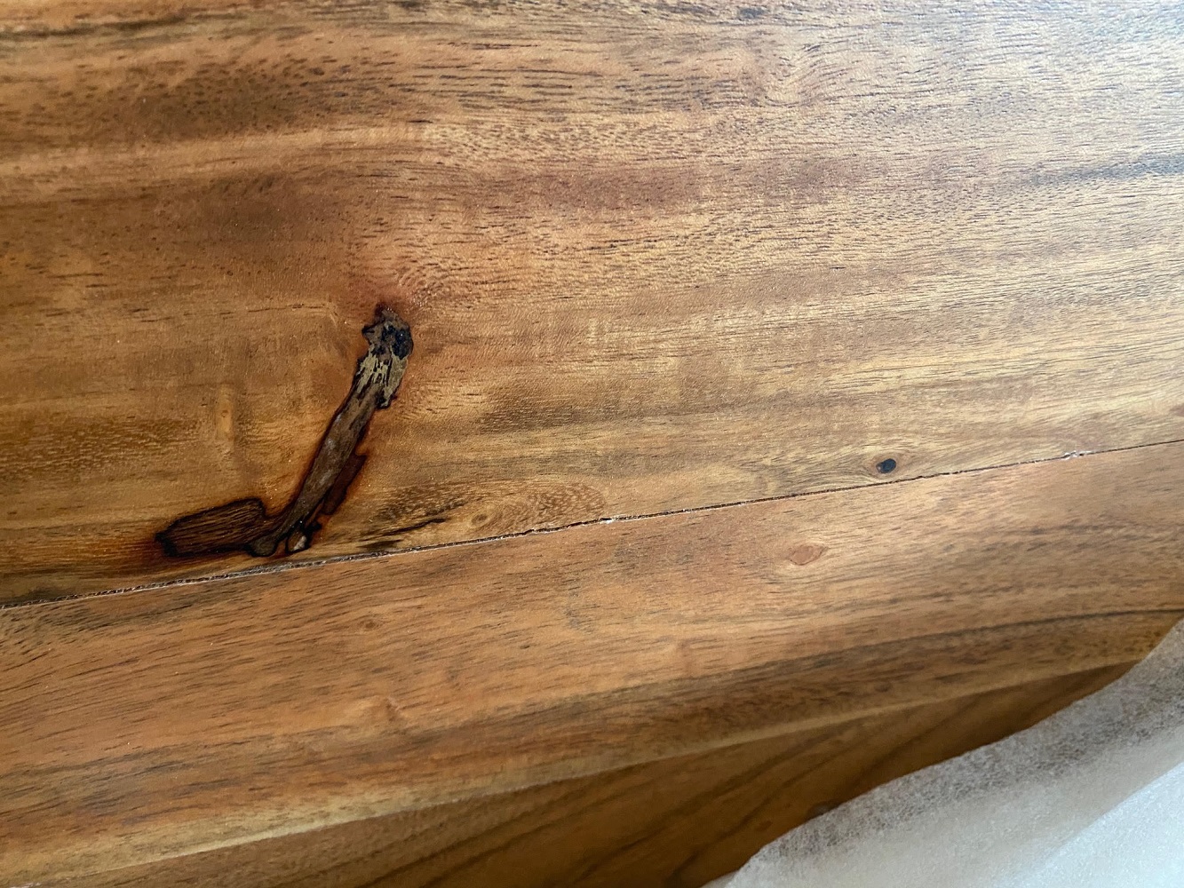 Esstisch TI-0485 Mangoholz Massiv Metall Natur Schwarz U-Fuß Esszimmer Küche