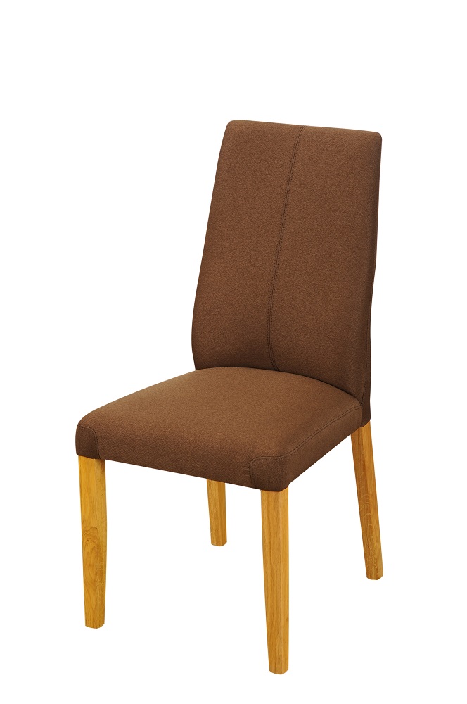 Stuhl 130 E6 Braun Natur Stoff Massivholz Esszimmerstuhl Küchenstuhl