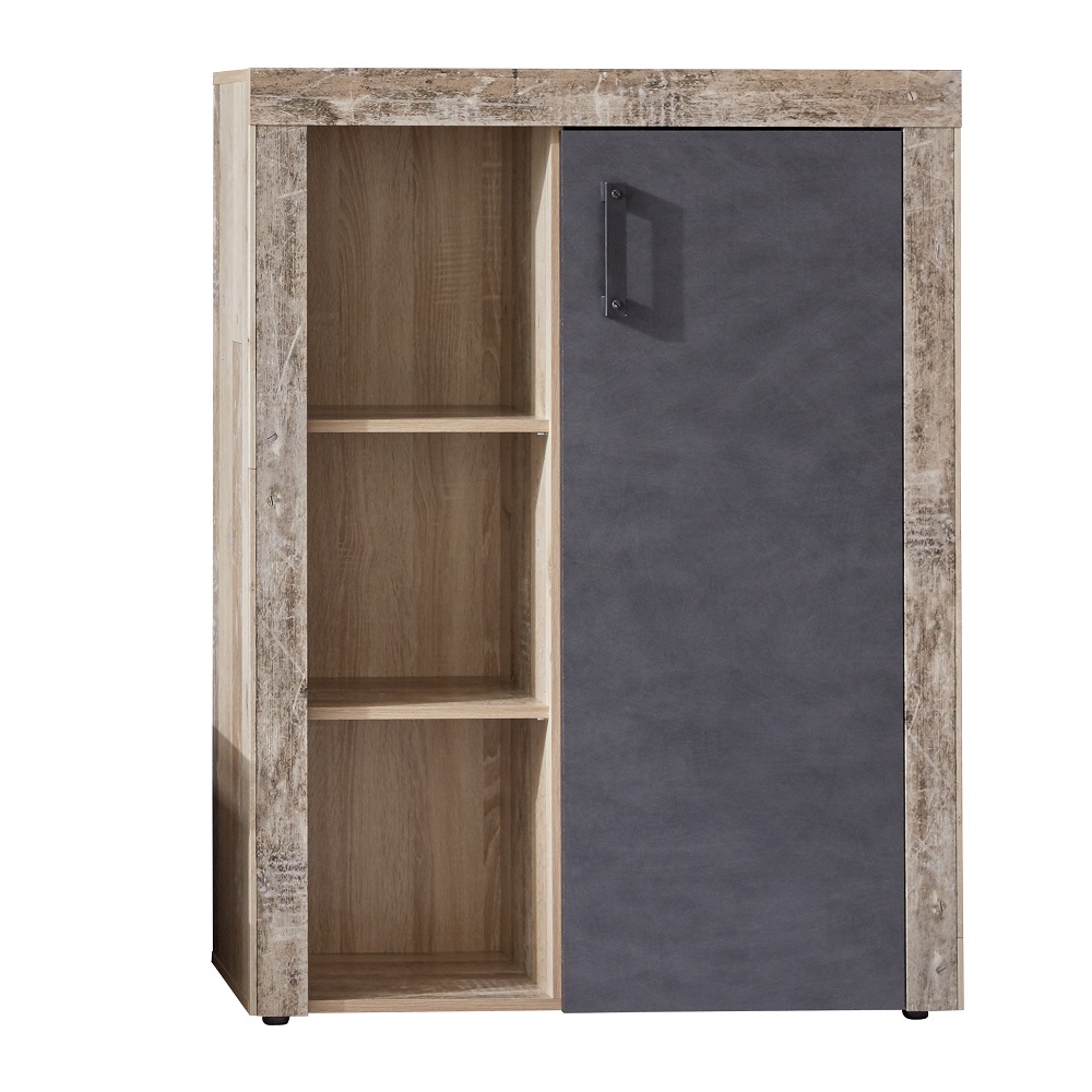 Kommode Tailor Indy Schrank Sideboard 1 Tür 3 geschlossene Fächer 3 offene Fächer