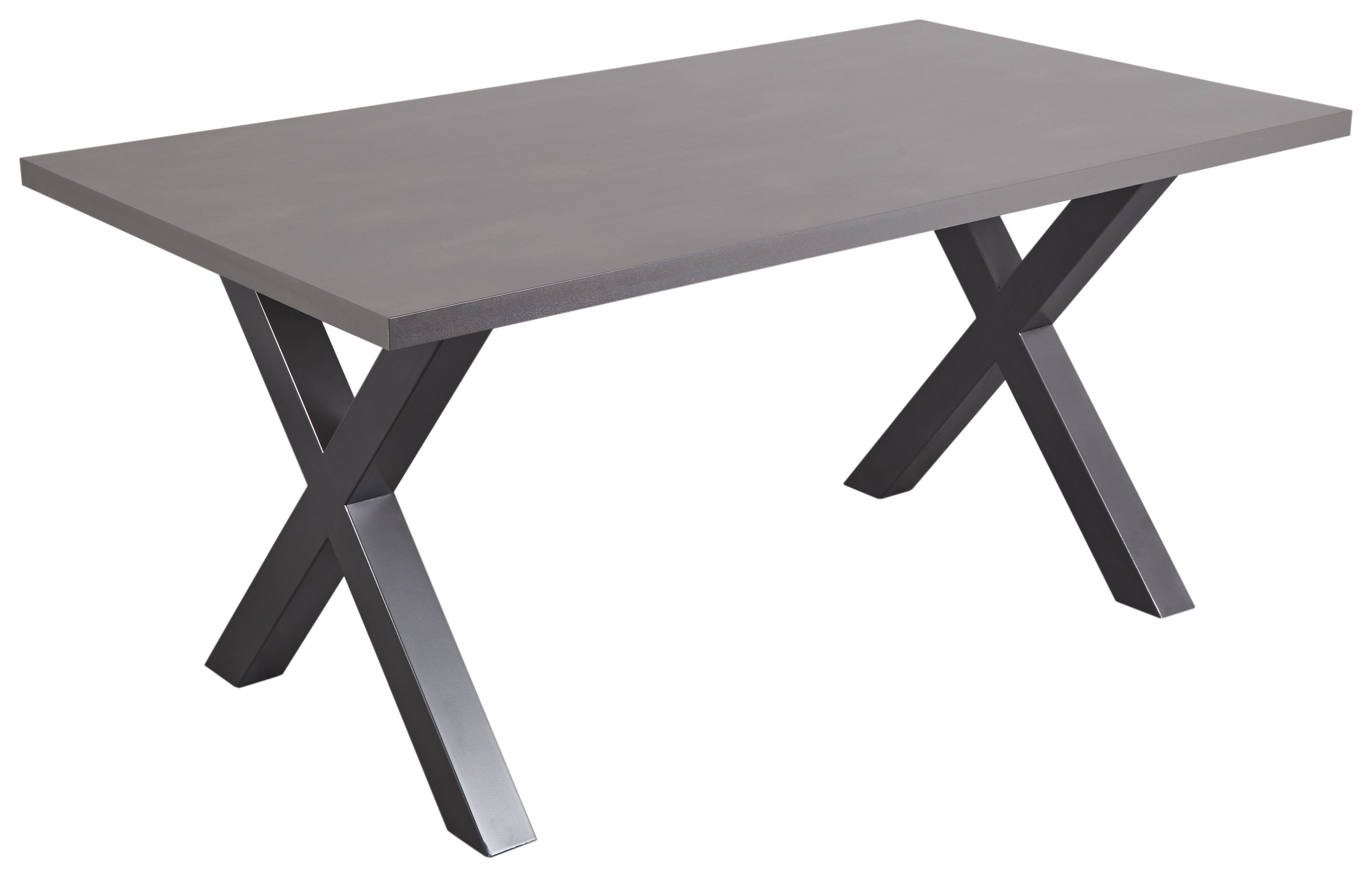 Tisch Metal 2 Raw Steel Graphit X-Gestell Küchentisch Esszimmertisch Esstisch