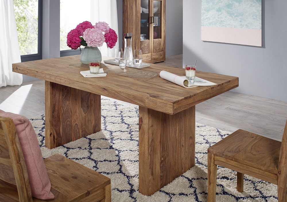 Esszimmertisch WZ-0468 aus Holz Shesham gebeitzt 200x100 cm Esstisch Küchentisch Speisetisch Esszimmertisch WZ-0468 aus Holz Shesham gebeitzt 200x100 cm Esstisch Küchentisch Speisetisch