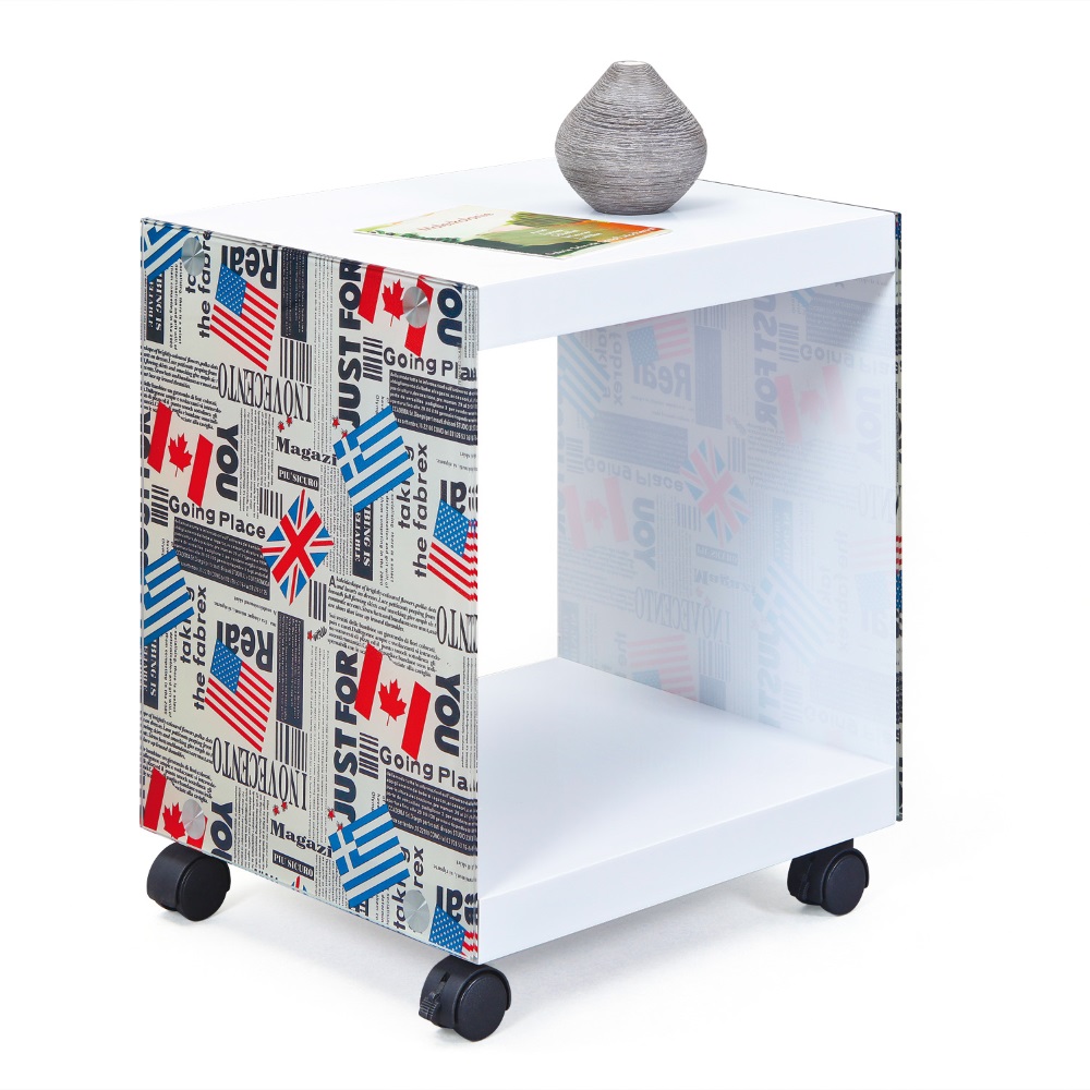 Beistelltisch Flagcube Weiß Tisch Rollen Dekotisch Telefontisch Blumensäule Beistelltisch Flagcube Weiß Tisch Rollen Dekotisch Telefontisch Blumensäule